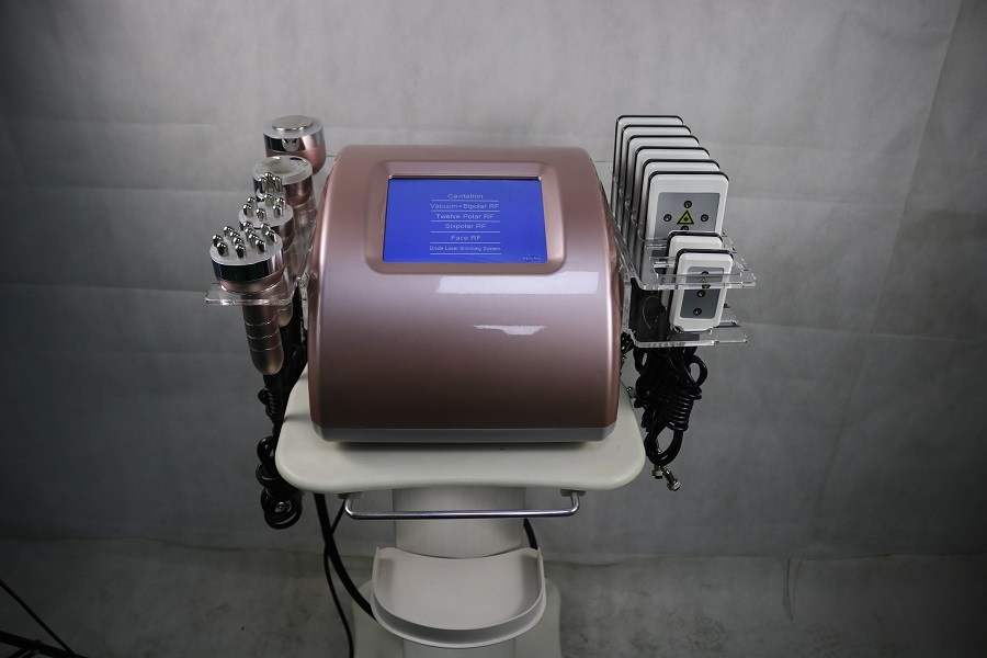 Ultraschallkavitation, RF-Vakuum, Po-Lifting-Körperschlankheitsmaschine, rosa, 6-in-1, 40 K, tragbarer Dioden-Lipo-Laser, Fettverbrennung, Modellierung, Radiofrequenz-Kavitations-System