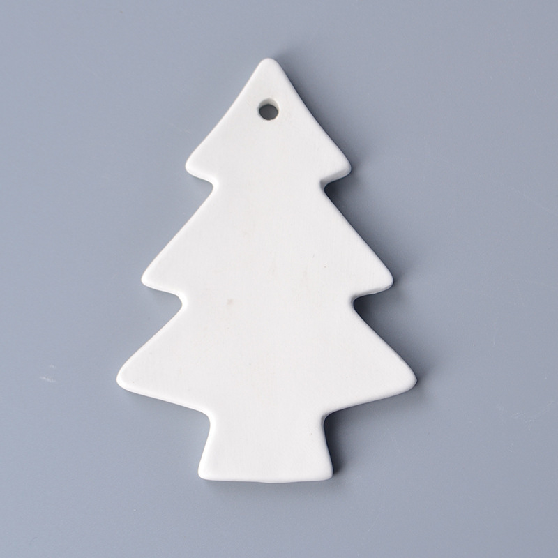 wholesale Sublimation Blank White Ceramic Pendant Creative Christmas Ornaments Decorations Heat Transfer Printing DIY Crafts Valentine Ornament