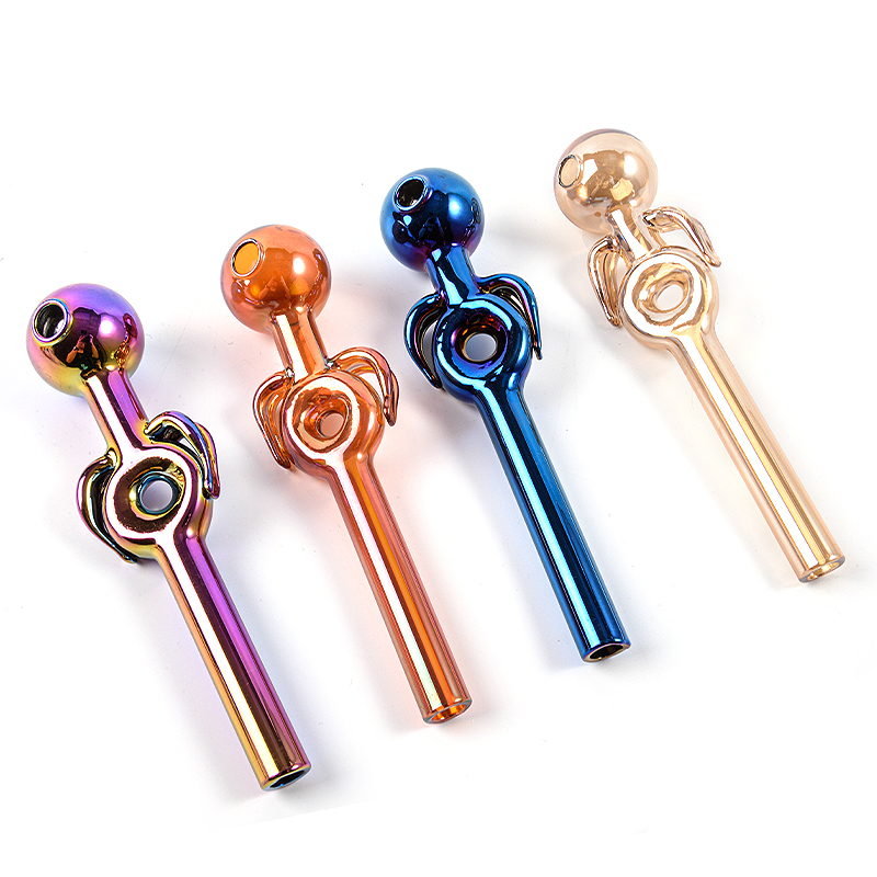 IN STOCK Unique Oil Burner Pipes Heady Glass Water Pipes 5 Inch Small Bongs Mini Hand Smoking Pipe Colorful Dab Rigs With Multi Colors