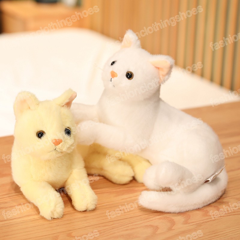 30 cm Kawaii Simulation Katze Plüsch Spielzeug Nette Haarige Katze Puppen Gefüllte Weiche für Kinder Mädchen Geburtstag Room Decor Geschenk