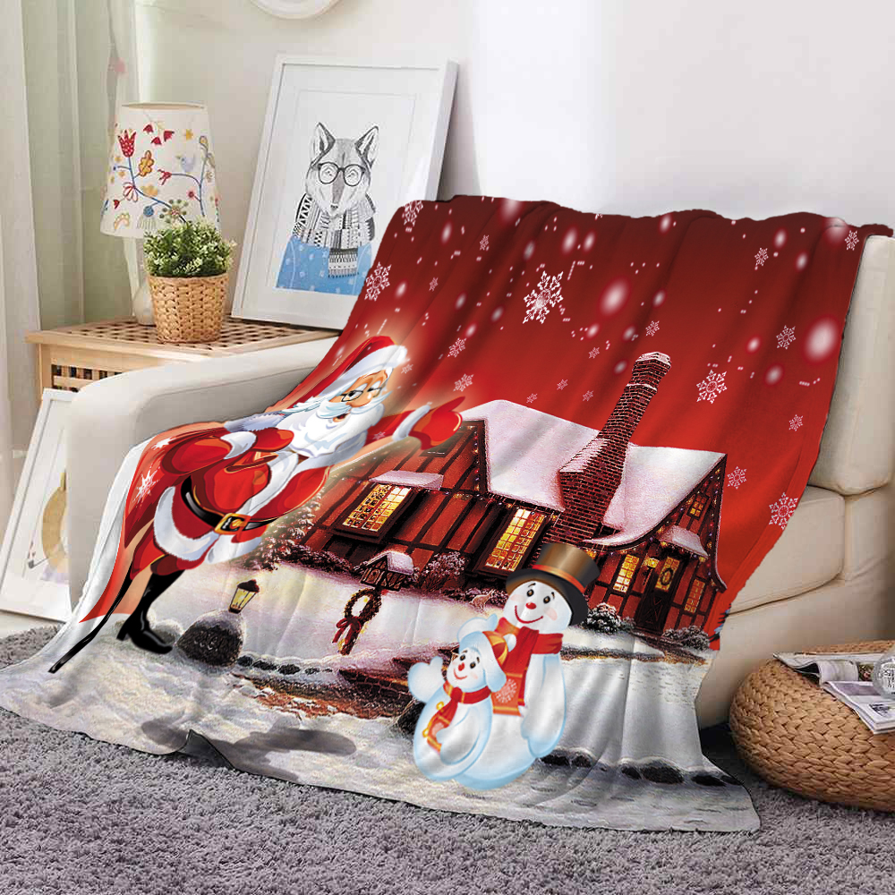 Multicolors de flanela de natal manta de moda arremesso de cobertores sof￡s