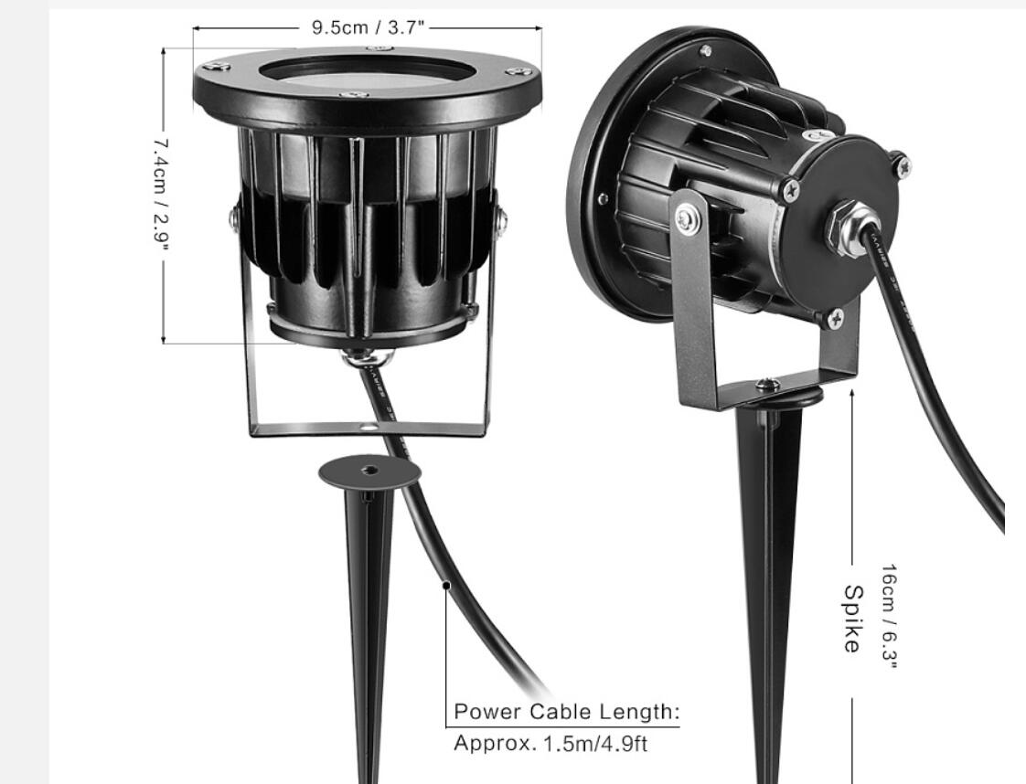 في الهواء الطلق LED حديقة الحديقة مصابيح RGB 12W مصباح المناظر الطبيعية ارتفاع مسار مسار مقاوم للماء دافئ أبيض أخضر أضواء التحكم عن بعد التحكم عن بُعد