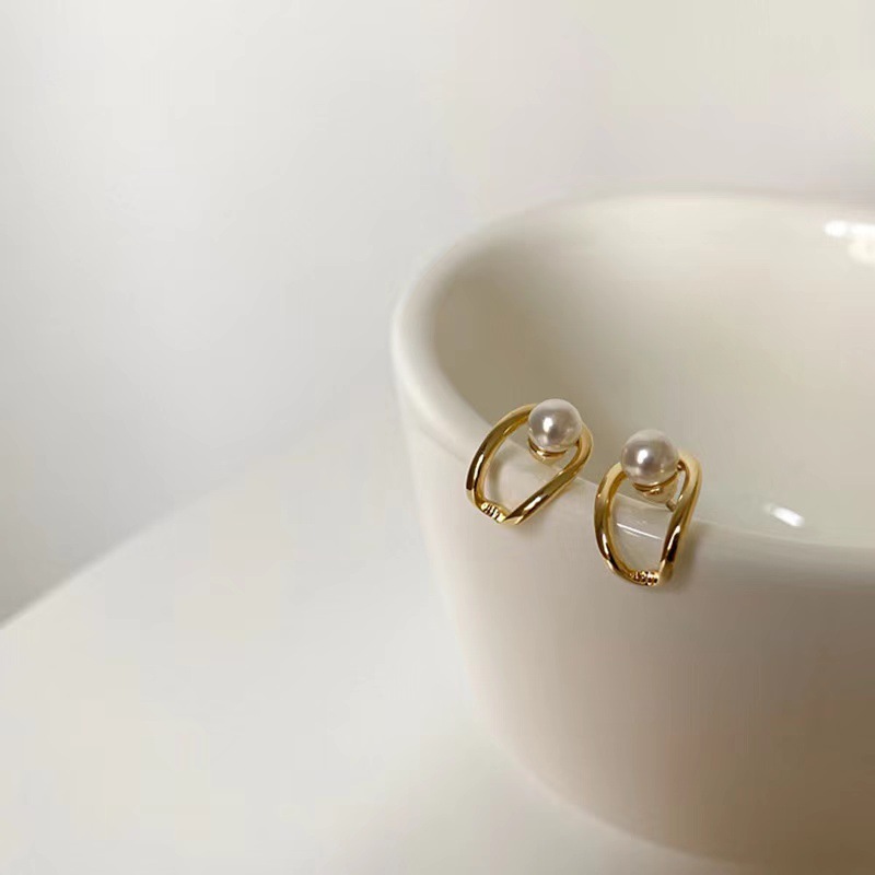 designer smycken dingle örhängen s925 silver nål temperament kontrakterat kompakt u-formade pärlörhängen326z