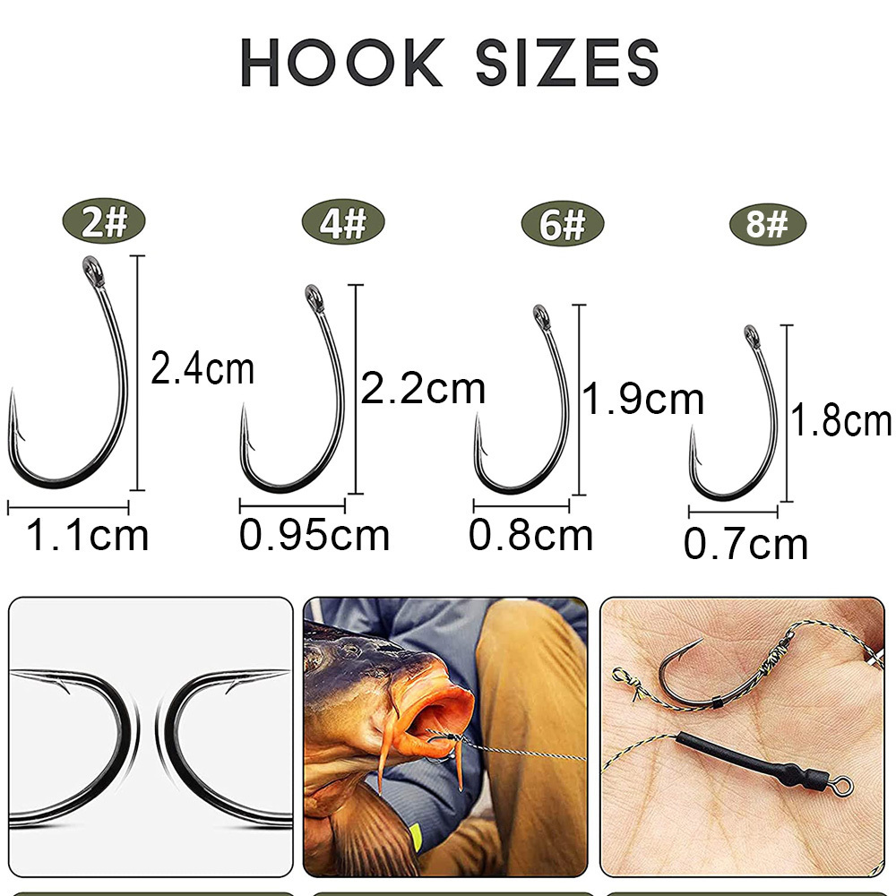 Fishing Hooks 24/Ready Made Carp Rigs Barbed Hook Link with Braided Line Tied Feeder Leader Tackle 221026