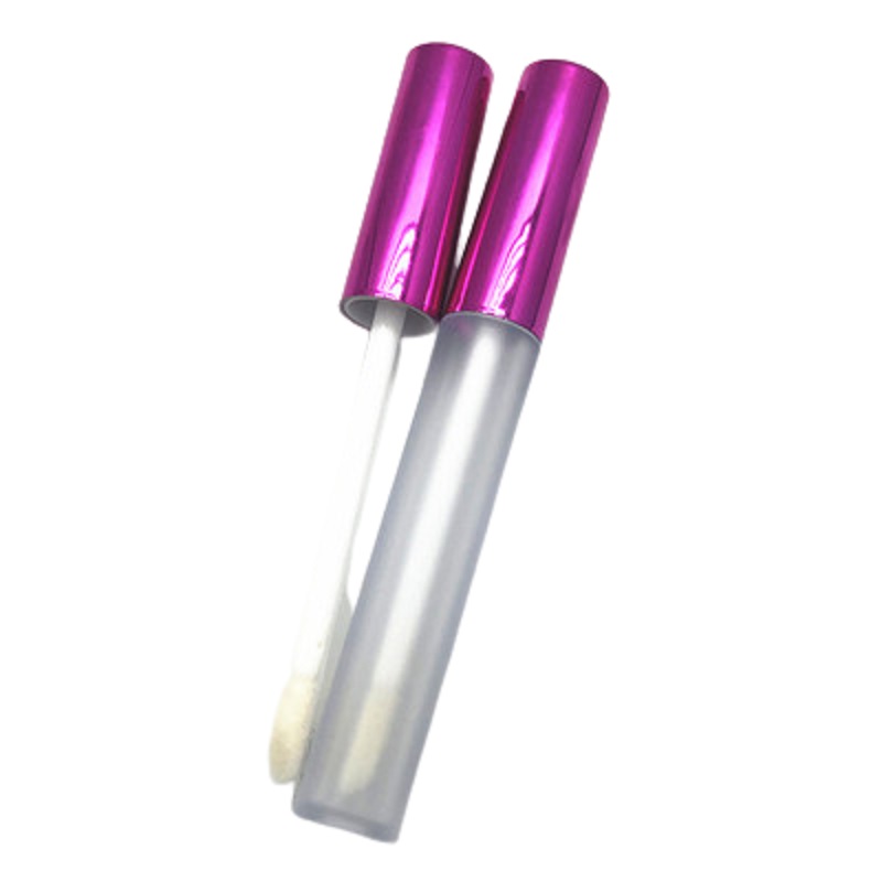 Nouveau tube de fermeture de lèvre cosmétique vide de bouteille de forme ronde de 2,5 ml avec bouchon intérieur contenant d'emballage portable rechargeable givré clair