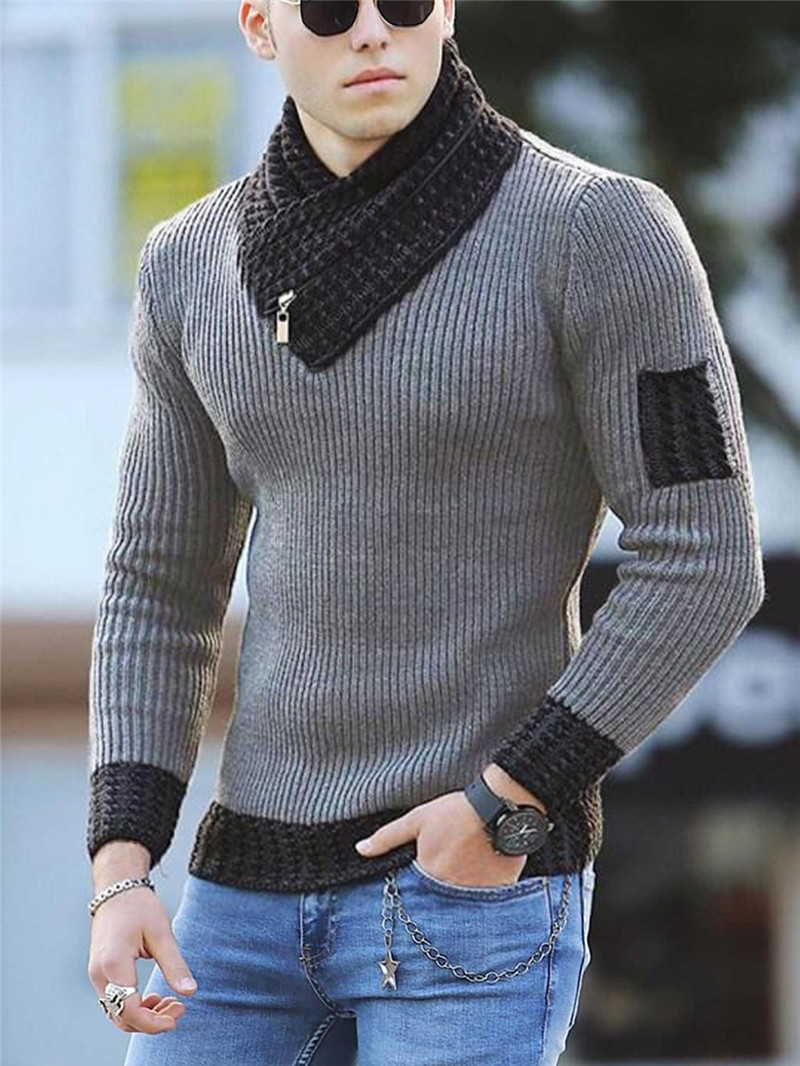 タートルネックの男性編みセータープルオーバーヴィンテージメンズ衣料品ジャージーホムブレ