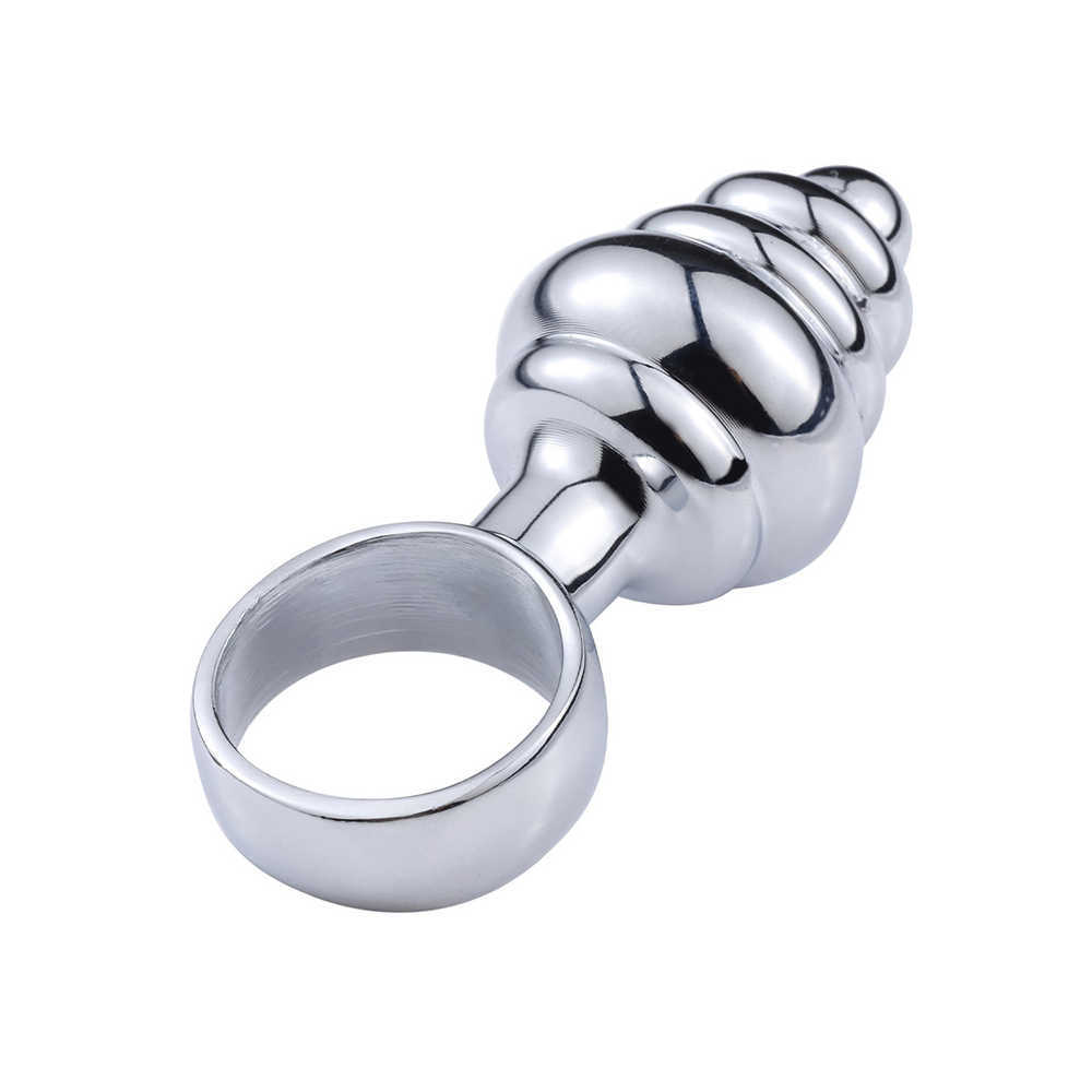 Itens de beleza Anel de puxar de metal Plug anal Dilatador sólido Homem/Mulher Estimulação do ponto G Buttplug Masturbador Brinquedos 3 pçs/conjunto de bunda