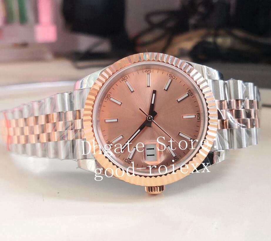 12 estilo 41mm relógios masculinos everose ouro rosa relógio pulseira jubileu masculino bp 2813 movimento chocolate marrom wimbledon cristal l248g