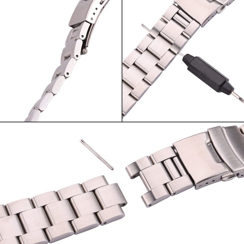 Watch Bands 20mm 22 mm in acciaio inossidabile orologio in acciaio inossidabile bracciale argento cucini di guardia da guardia curvata donna donna cinghia di orologio in metallo 2210278718842