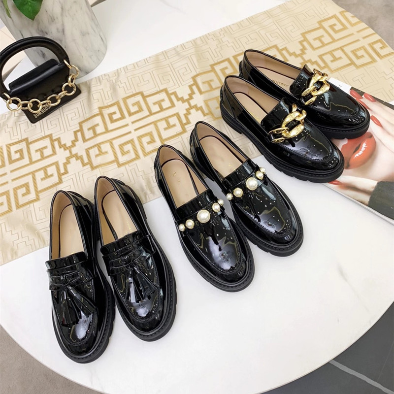 Fashion Shoes & Accessories Chain Flower Non-Slip Thick Bottom Sports Brand Designer Casual Women's Technical Black Leather Work Dancing Women's Installed train