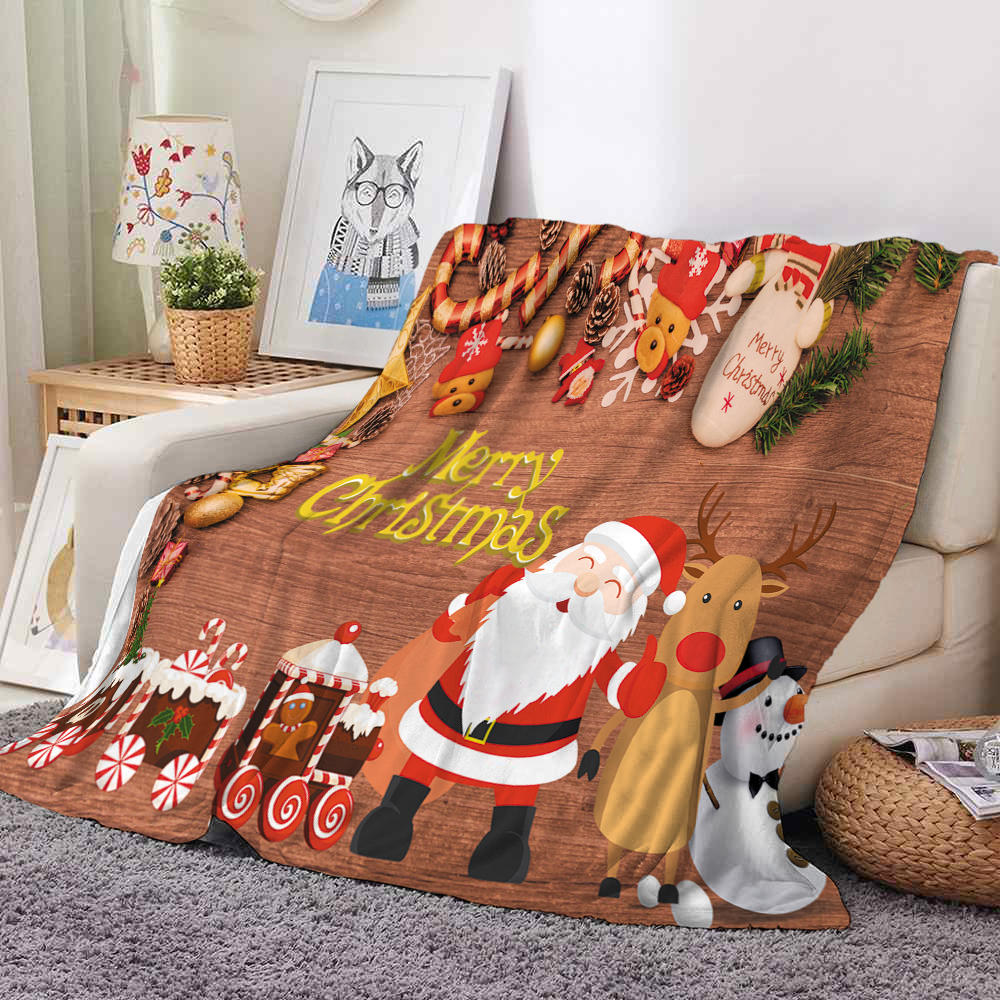 Multicolors Christmas Flannel Blanket Fashion Throw Blankets Sofa Bed Camping Thermal Towel Winter Warm Travel Blankets HT1986