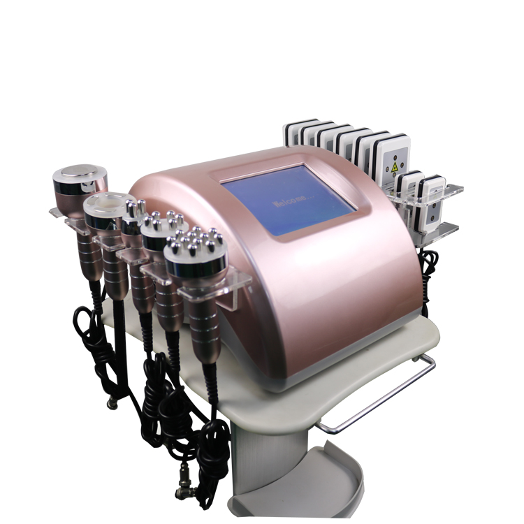 ultraljud kavitation rf vakuum rumpa lyft kropp bantning maskin rosa 6 i 1 40k bärbar diod lipo laser fettförbränning skulptera radiofrekvens kavitationssystem