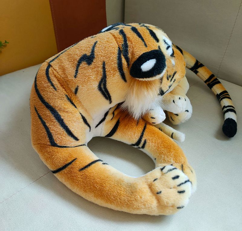 Niedliches Tier, kleiner Tiger, Plüschtier, große Simulation, Mutter, Kinder, Tiger, gefüllte Puppe für Jungen, Mädchen, Weihnachtsgeschenk, 45 cm, DY10117