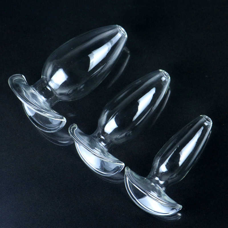 美容アイテム3サイズGlass Hollow Butt Plug Anal Speculum Expander前立腺マッサージャーのセクシーなおもちゃの男性男性