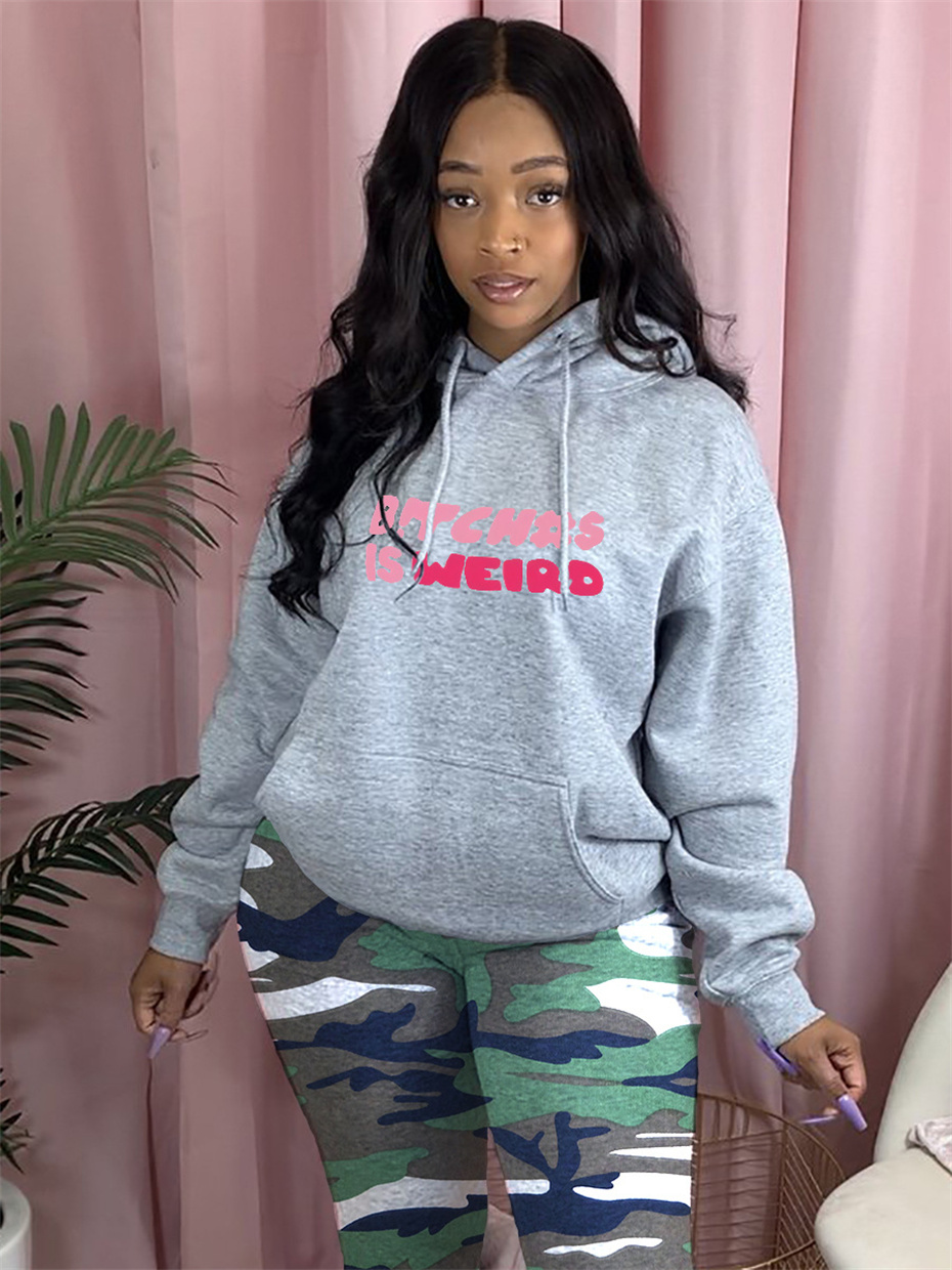 En gros Plus La Taille Sweats Femmes Designer Hoodies À Manches Longues À Capuche Poche Lettre Imprimer Lâche Casual Tops Mode Patchwork K10565