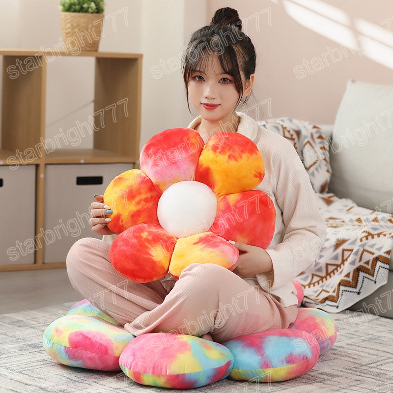 30/50CM ins Cute Colorful Flowers Plushie Cushion Lovely Nap Pillow Butt Pad Stuffed Soft Home Decor Toys Xmas Gifts