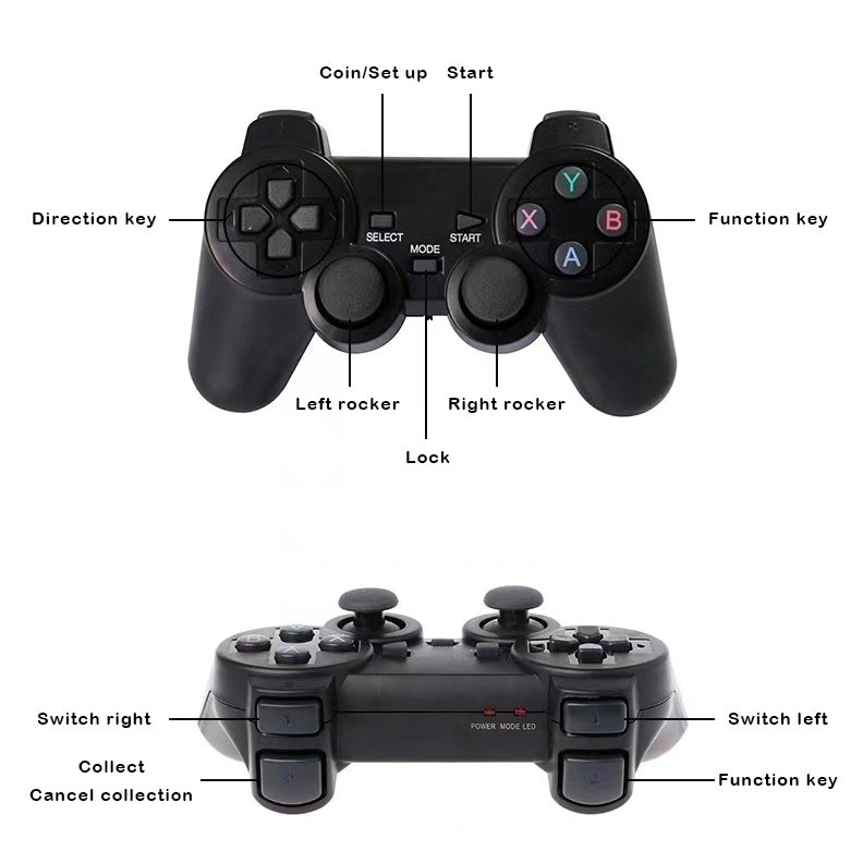 Consolas portátiles M8 4K HD Consola de videojuegos con dos controladores inalámbricos 2.4G Juegos clásicos Reproductor de juegos doble para PS1 playstation 1