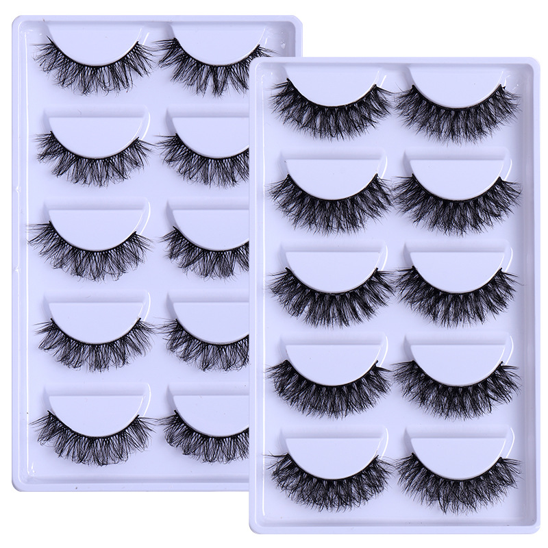 Thick Curly Mink False Eyelashes Naturally Soft and Delicate Hand Made Reusable Multilayer 3D Fake Lashes Messy Crisscross Eyelashes Extensions Makeup