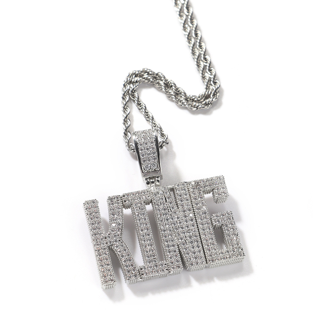 Topling Hip Hop A-Z Letters personalizados Colar pingente Bling 18K Real Gold Plated Jewelry