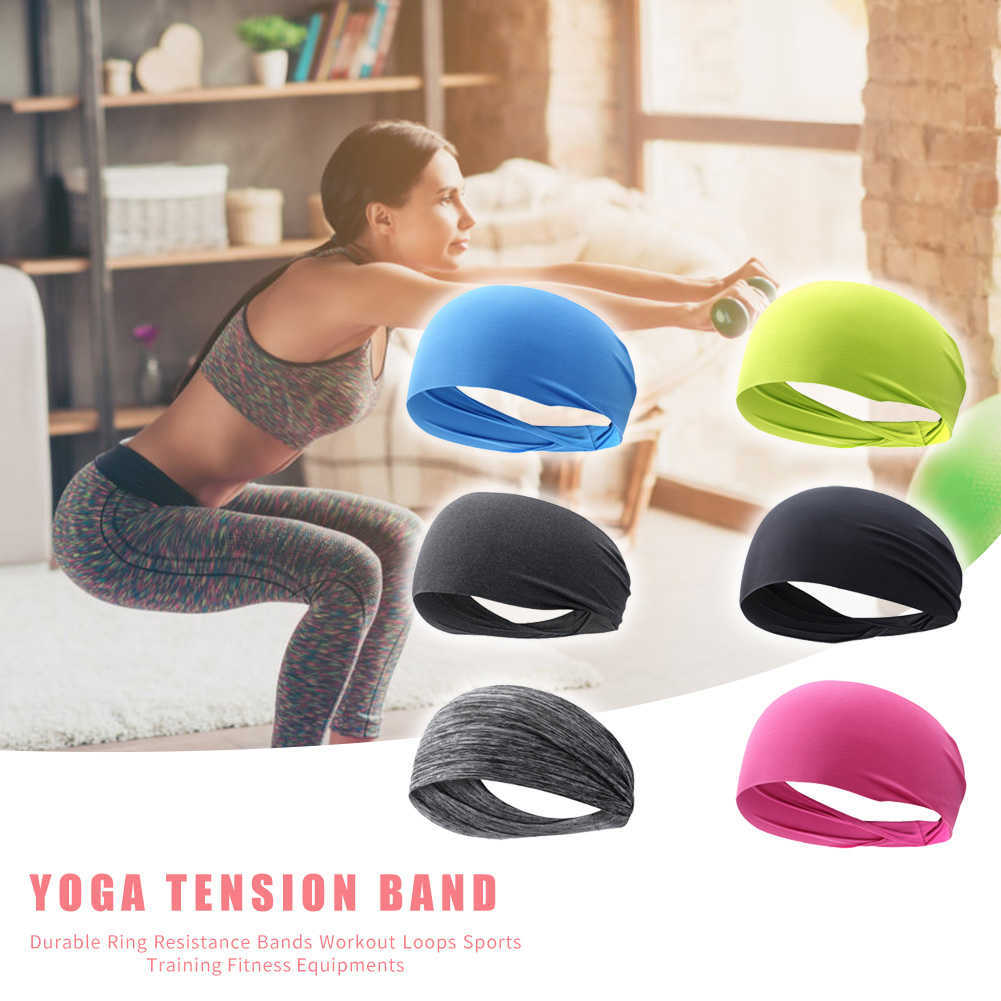 Yoga Hair Bands Adend Sports Headband Men Women Unisex Yoga Fitness Quick Dry Elastic Hair Sweat Band For Outdoor Running Cycling L221027