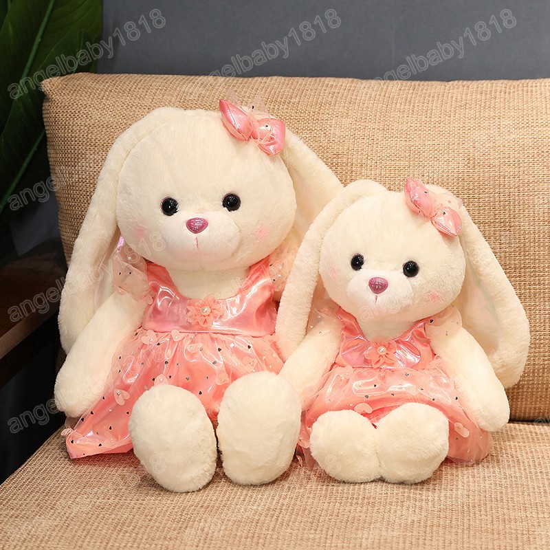 30/45 cm Bella Gonna Coniglio Giocattoli di Peluche Bel Vestito Da Sposa Bambole Coniglio Farcito Morbido Cuscino Animale Kawaii Regali Di Compleanno