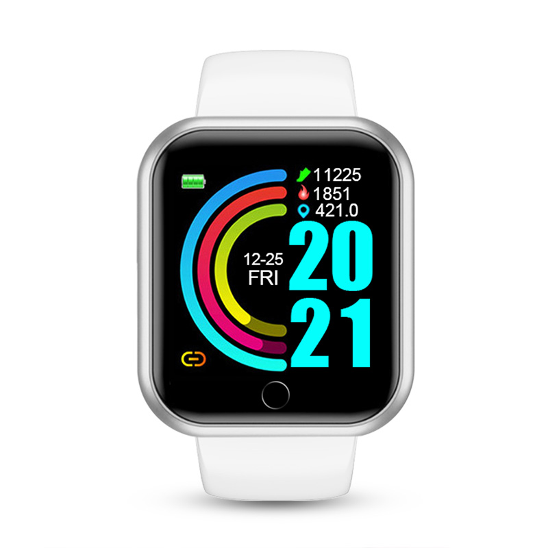 Y68 Smart Watch Smart Wwatch Sport Bracelet Fitness Tracker Tracker Средство сердечного ритма монитор кровяного давления Умные часы для мужчин женщин Android iOS