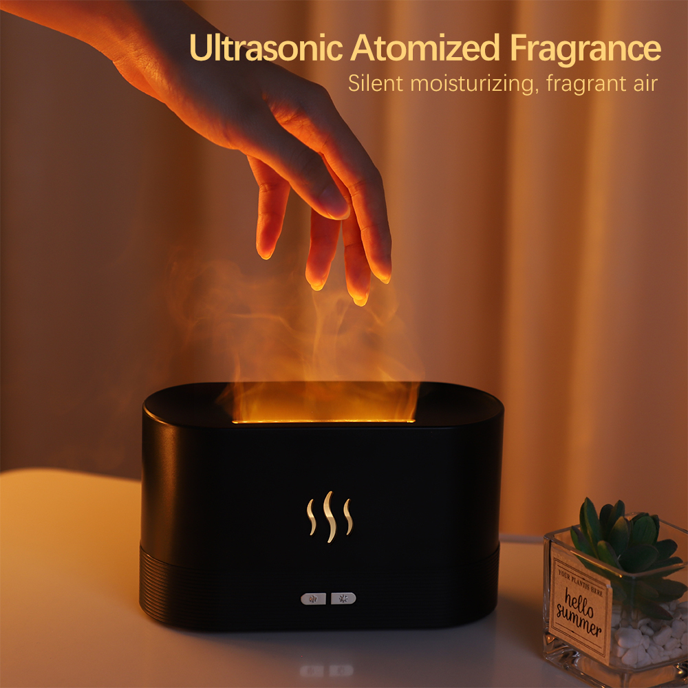 Essential Oils Diffusers Flame Oil Fragrance Air Humidifier Aromatherapy Electric Smell for Home Fire Scent Aroma Machine 221028