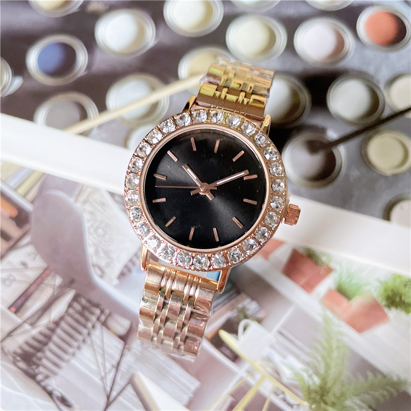 Fashion Brand Wrist Watches Women Ladies Girl Crystal Style Luxury Metal Steel Band Quartz Clock X220