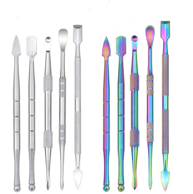 Smoking Wax Dabber Tool Dab Kit Set Scatola di alluminio Imballaggio accessori fumatori Dry Herb Vaporizzatore Penna Chiodo in titanio con vasetto in silicone