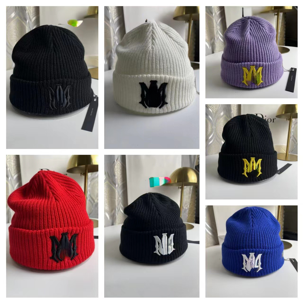 Classic Design Embroidery Knitted Hats Woolen Hood Beanies Cotton Men Casual Skull Caps275l