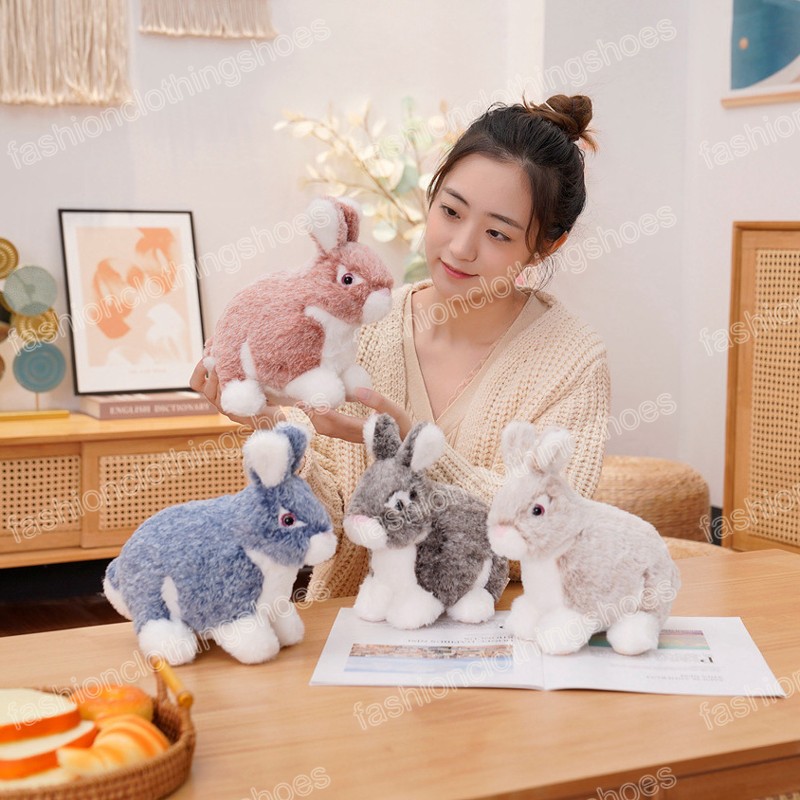 23 см прекрасная симуляция кроличьи плюшевые игрушки фаршированные мягкие волосатые зайцы куклы милая игрушечная подушка для детей мальчики для девочек рождения рождественские подарки