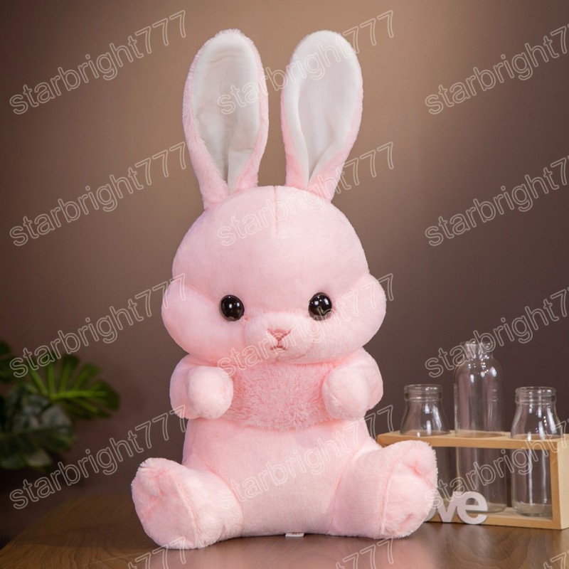 45 CM belle assis lapin en peluche jouets Kawaii longue oreille lapin en peluche oreiller en peluche doux poupées enfants anniversaire Brinquedos cadeau