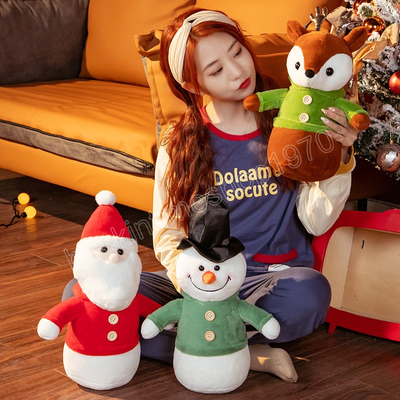 40 centimetri Kawaii Bambole Di Natale Bella Alce Pupazzo di Neve Santa Plushie Giocattoli Farciti Morbido Cuscino Decorazione di Natale Regalo I Bambini Ragazze