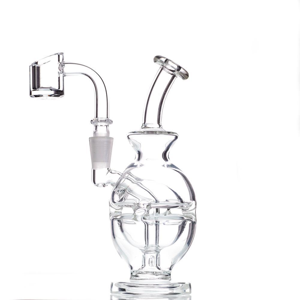 5.8 inch Small Glass Water Bongs for Hookahs Clear Fab Egg Mini Dab Rigs Beaker 10mm Female Joint