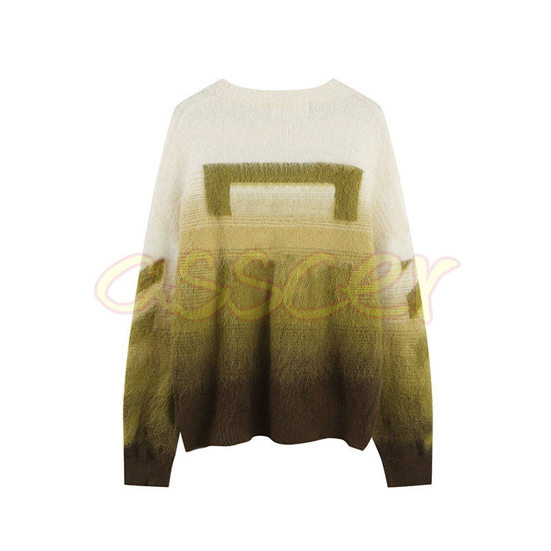 Ontwerper Heren Mohair Truien Dames Herfst Winter Trui Mode Jeugd Bodem Warme Kleding Kleurverloop Pullover Gebreid Shirt Maat S-XL