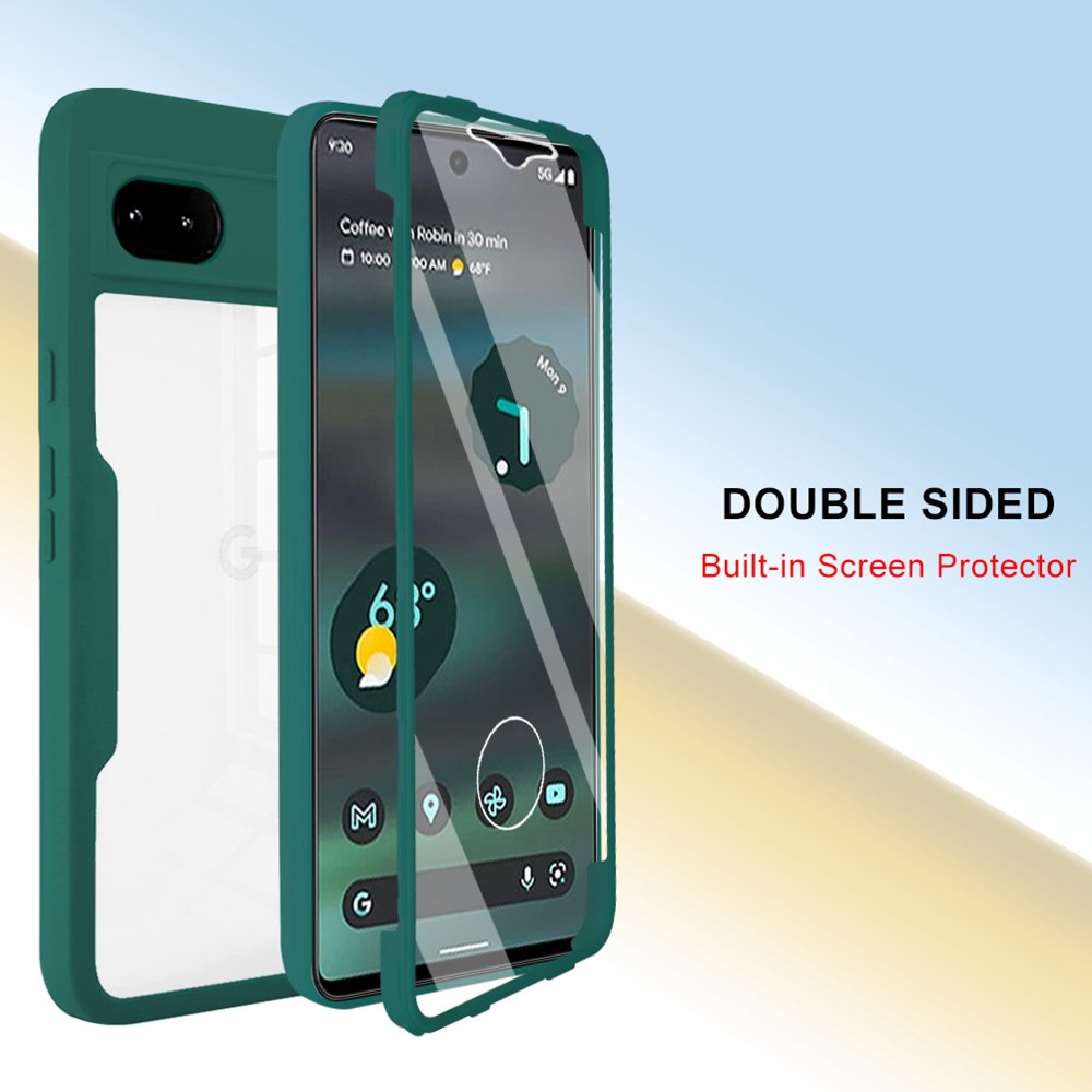 Silikon 360ﾰ Ganzkörperhüllen für Google Pixel 6A Hülle Film Displayschutzfolie Bumper Soft Cover