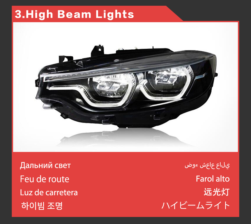 Araba Işıkları LED Far Montajı Dinamik Flama Dönüş Sinyali Gösterge Aydınlatma BMW F32 F36 M4 F82 425I Gündüz Çalışma Işık Sis Kafa Lambası