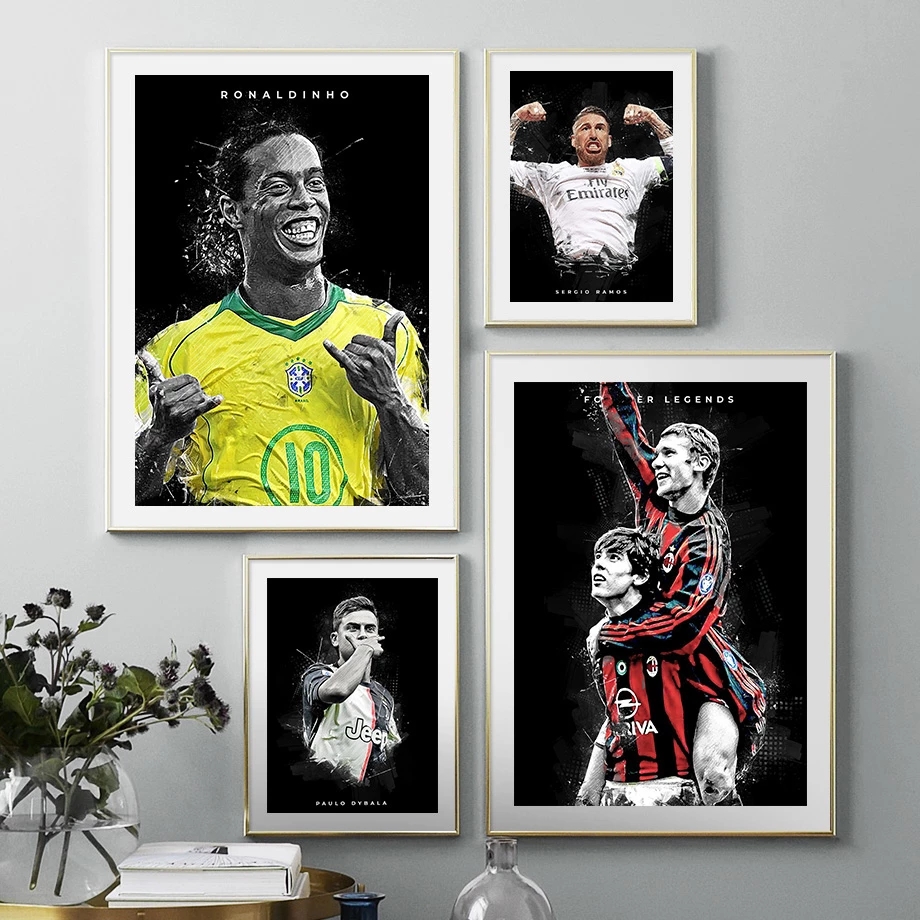 Wall Art Canvas Painting Football Legend Sport Famous Stars Nordic Posters And Prints Club Home Decoration Pictures Living Room Bar Unframe