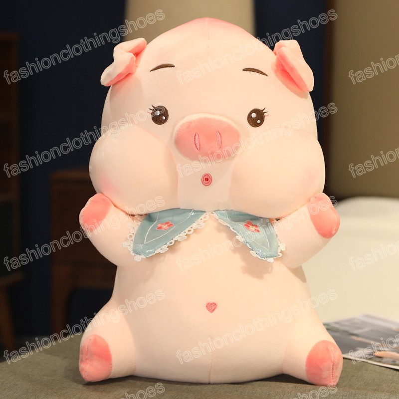 Jouet en peluche cochon mignon 26/32/43cm, réaliste, doux collier Floral, cochon assis, animaux en peluche doux, cadeaux pour petite amie