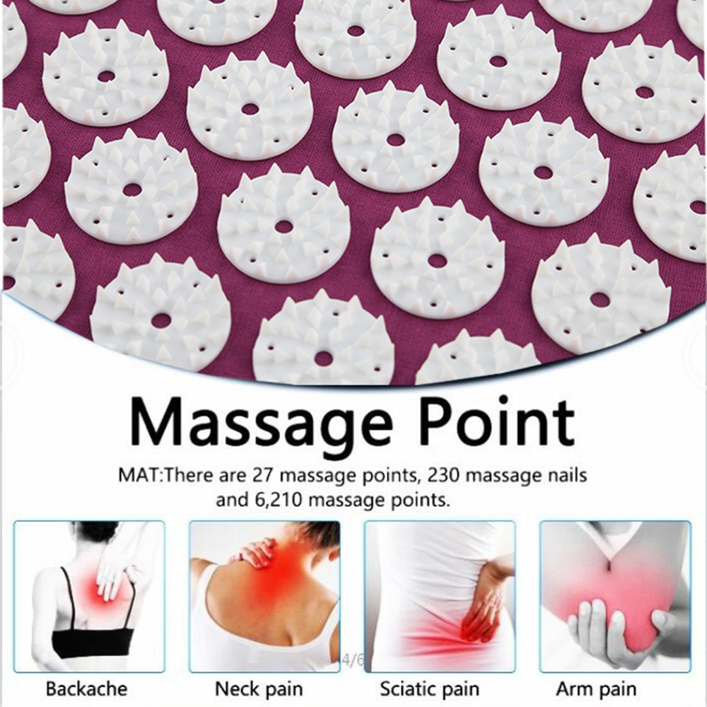 Back Massager Yoga Relieve Stress Pain Mat Natural Relief Tension Body Massage Cushion Acupressure 221027