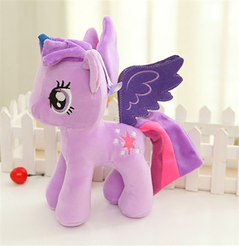 25 cm Plush Toy Rainbow Pony Unicorn Embrodery M￶nster