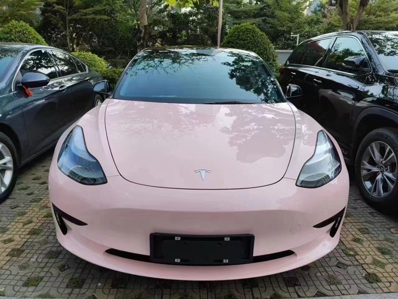 Super Gloss Shell Pink Vinyl Wrap Film Adesivo Decal Sticker Rosa pallido Lucido Car Wrapping Foil Roll Air Bubble Release