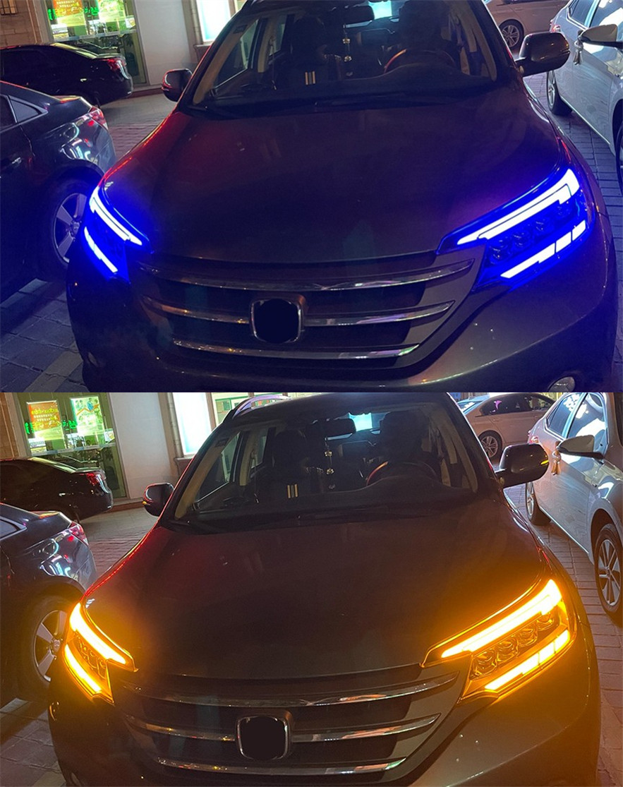 Auto Lichter Für CRV 2012-2014 CR-V LED Auto Scheinwerfer Montage Upgrade Projektor 4 Objektiv Dynamische Signal Lampe werkzeug Zubehör