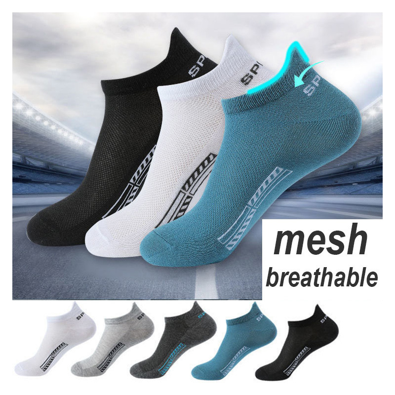 Chaussettes pour hommes lot haute qualité hommes été maille respirant coton cheville sport décontracté athlétique mince coupe courte sokken 221027