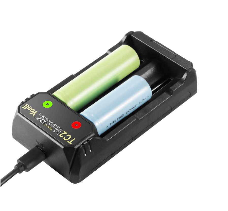 TC1 TC2 battery charger fast charging lithium battery type-C input interface 18650 21700 26650 power support 2A charge