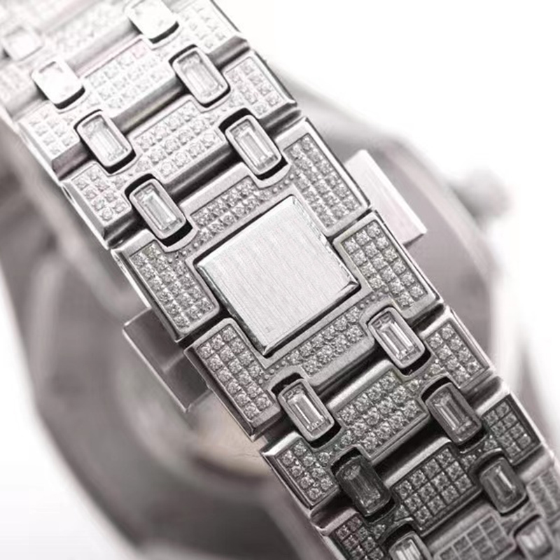 Montre pour homme entièrement percée mécanique automatique 41 mm bracelet en acier fin incrusté de diamants montre d'affaires de mode Montre de Luxe