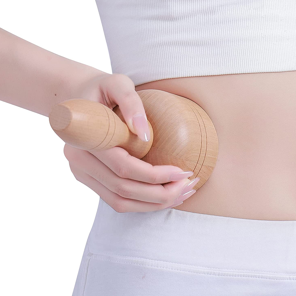 Ganzkörpermassagegerät, handgehaltener schwedischer Becher aus Holz mit Rolle, Therapie-Massagebecher aus Holz, Lymphdrainage, Anti-Cellulite-Muskelschmerzlinderung, 221027