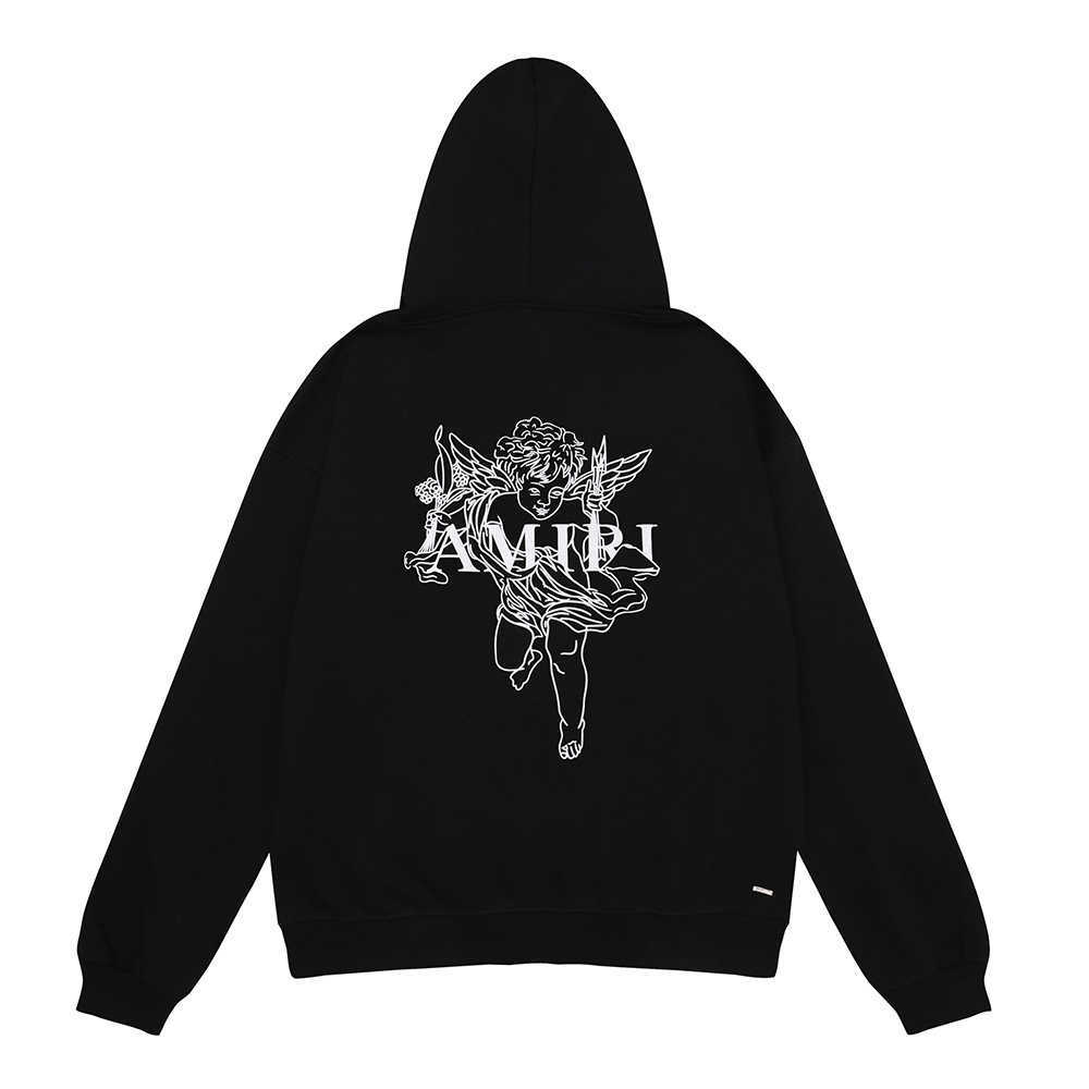 Cupid Fashion Amiirs Winter Hoodie Autumn Sweatshirt Sweat Arrow Foam Print Men and Women's Versatile Hooded Loose Sweater XZUX