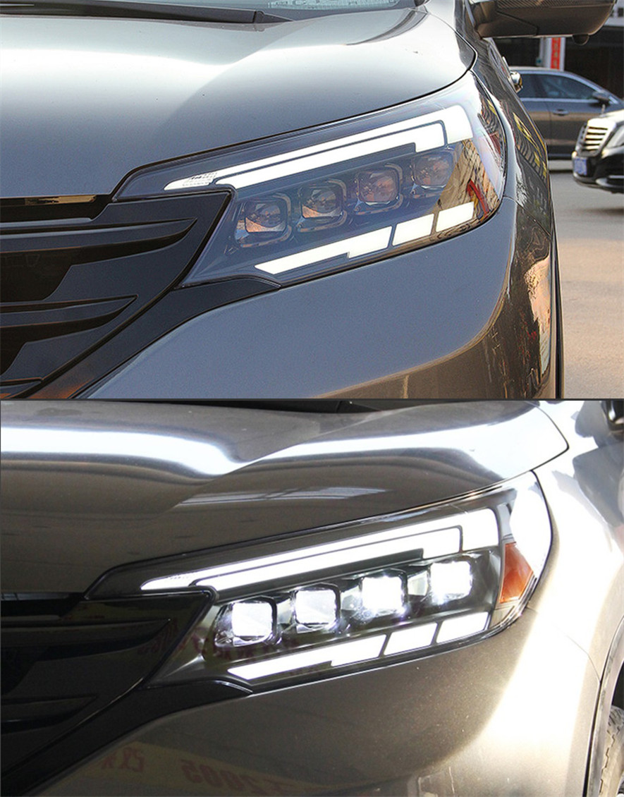 Luzes do carro para crv 2012-2014 CR-V led conjunto de farol automático atualização projetor 4 lente lâmpada de sinal dinâmico acessórios de ferramenta