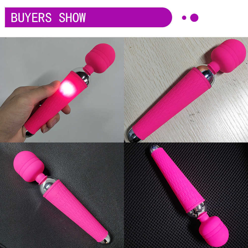 Itens de beleza poderosos vibradores orais de clitóris USB Charge Av Magic Wand Vibrador Anal Massageador adulto brinquedos sexy para mulheres Produto de silicone seguro